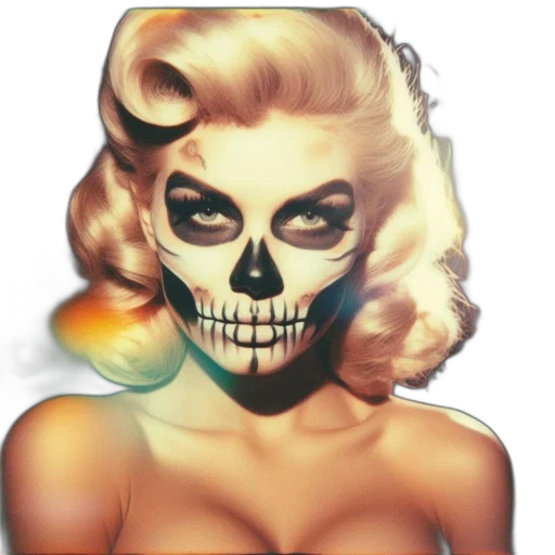 mask, face, vaporwave, comic book art transparent PNG cut-out