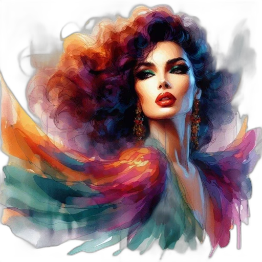 hair, photorealistic, fantasy art, watercolor transparent PNG cut-out
