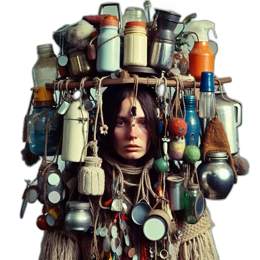 jewelry, bottle, robot, hat transparent PNG cut-out