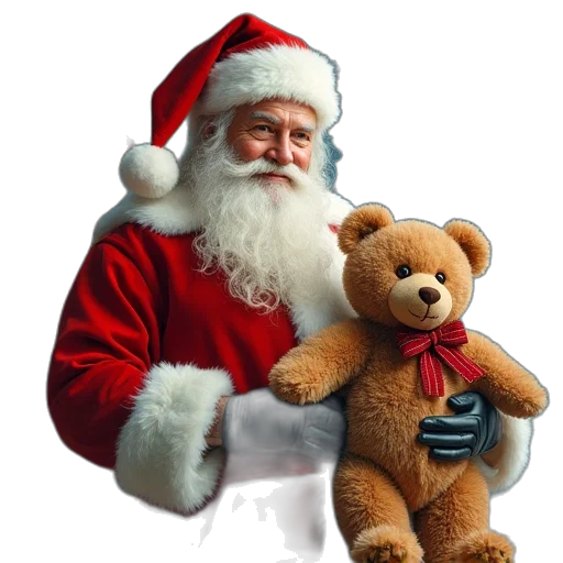 3d render, photorealistic, santa, claus transparent PNG cut-out
