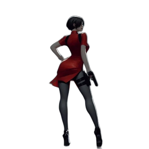 dress, robot, staff, concept art transparent PNG cut-out