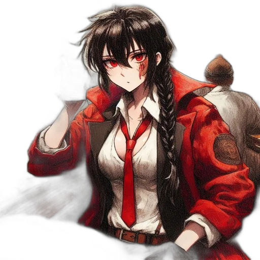 jacket, staff, dragon, weapon transparent PNG cut-out