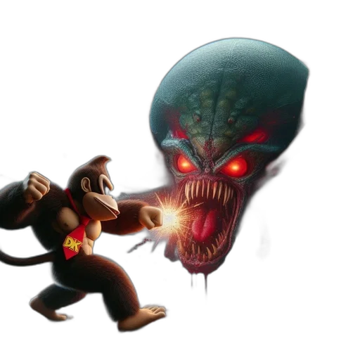 creature, concept art, comic book art, 3d render transparent PNG cut-out