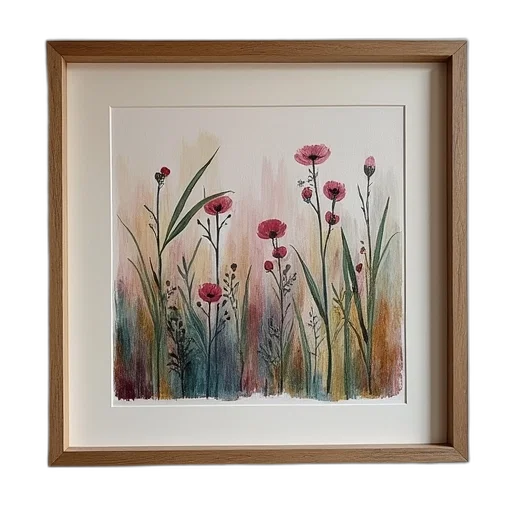 flower, watercolor, red, pastel transparent PNG cut-out