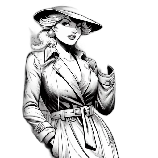 dress, hat, staff, jacket transparent PNG cut-out