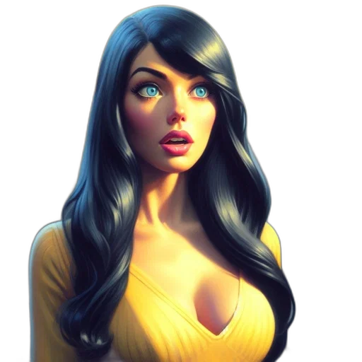 dress, face, fantasy art, comic book art transparent PNG cut-out