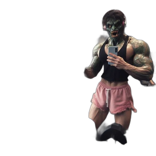 creature, mask, weapon, concept art transparent PNG cut-out