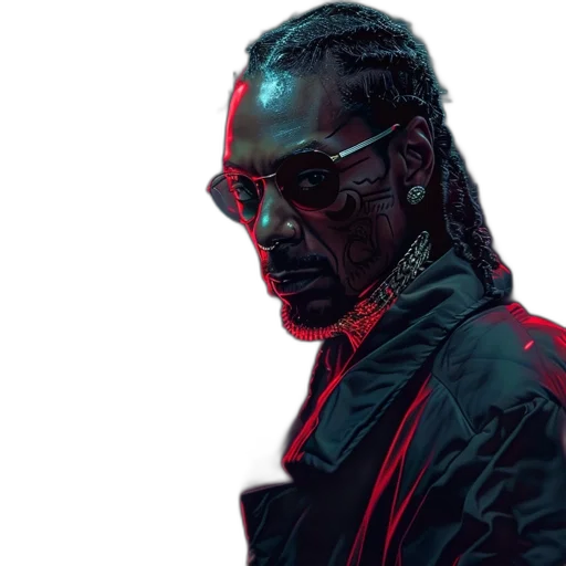 jacket, face, cyberpunk, concept art transparent PNG cut-out