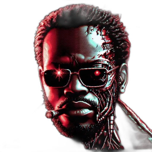 face, robot, comic book art, cartoon transparent PNG cut-out