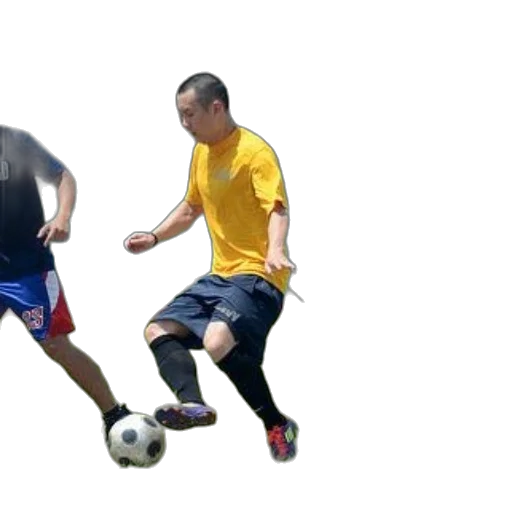 photorealistic, soccer, player, yellow transparent PNG cut-out