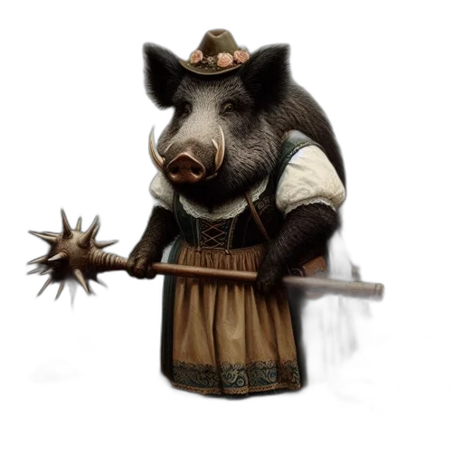 animal, staff, weapon, hat transparent PNG cut-out