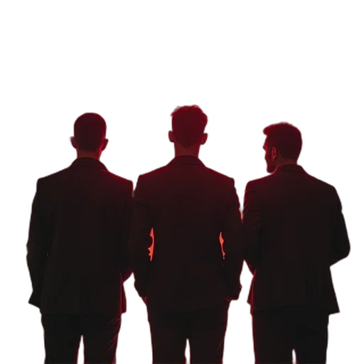 staff, jacket, three, men transparent PNG cut-out