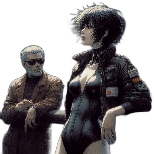jacket, robot, cyberpunk, concept art transparent PNG cut-out