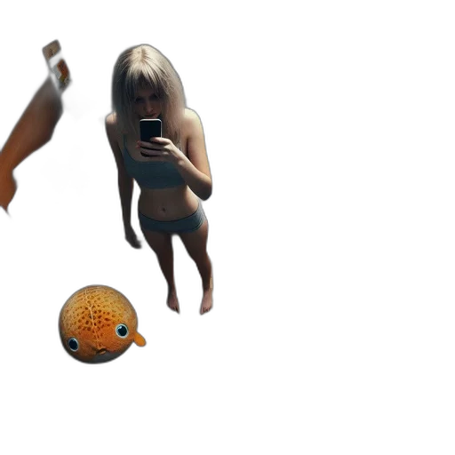 mask, creature, hair, weapon transparent PNG cut-out