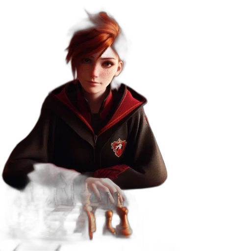 jacket, staff, dragon, weapon transparent PNG cut-out