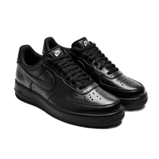 shoes, 3d render, pair, black transparent PNG cut-out