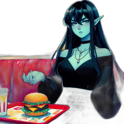 food, concept art, vaporwave, watercolor transparent PNG cut-out