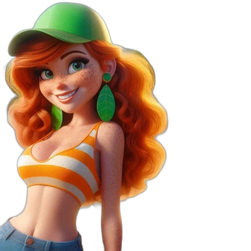 hat, dress, 3d render, cartoon transparent PNG cut-out