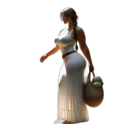 dress, jewelry, staff, 3d render transparent PNG cut-out