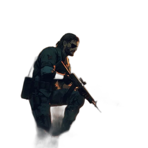 weapon, mask, jacket, staff transparent PNG cut-out