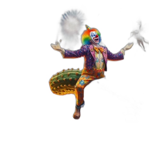 creature, mask, staff, jacket transparent PNG cut-out