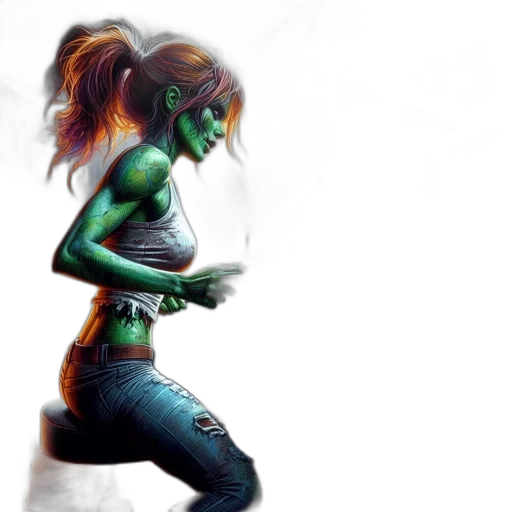 concept art, fantasy art, comic book art, cyberpunk transparent PNG cut-out