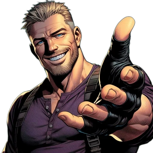 staff, comic book art, concept art, male transparent PNG cut-out