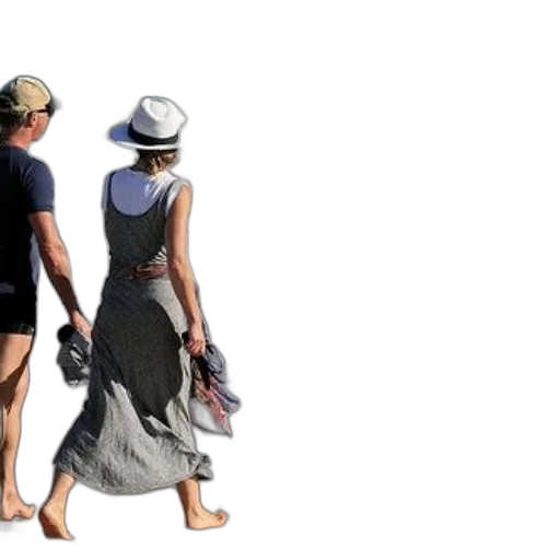 dress, hat, umbrella, staff transparent PNG cut-out