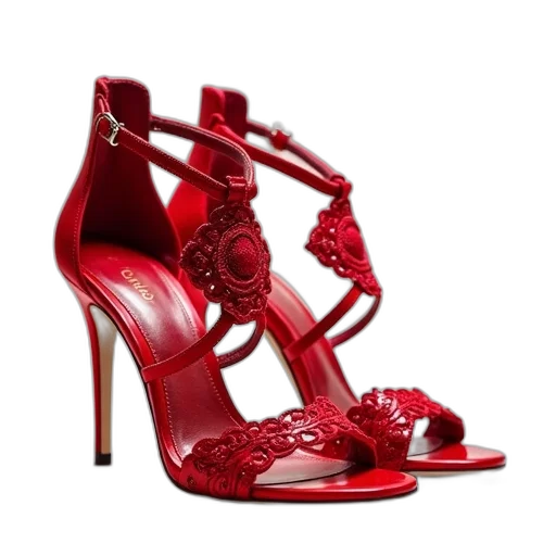 shoes, jewelry, photorealistic, 3d render transparent PNG cut-out