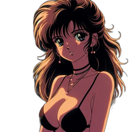 anime, cartoon, comic book art, vaporwave transparent PNG cut-out