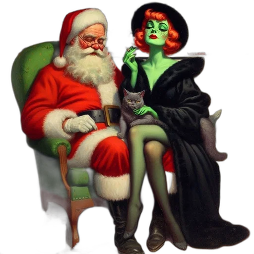 comic book art, concept art, fantasy art, santa transparent PNG cut-out