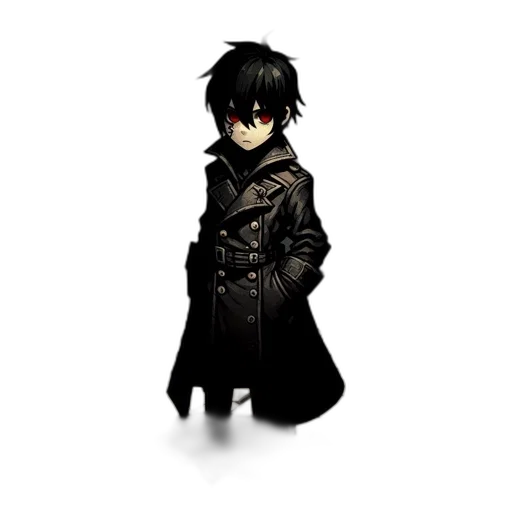 jacket, staff, weapon, mask transparent PNG cut-out