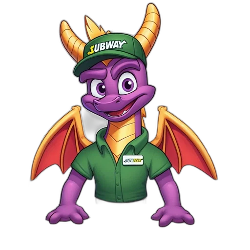 dragon, staff, animal, 3d render transparent PNG cut-out