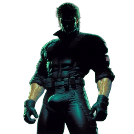 jacket, weapon, mask, comic book art transparent PNG cut-out