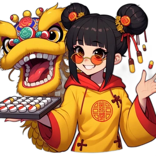 dragon, staff, pixel art, anime transparent PNG cut-out