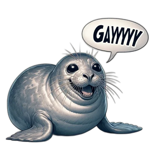animal, creature, seal, expressive transparent PNG cut-out