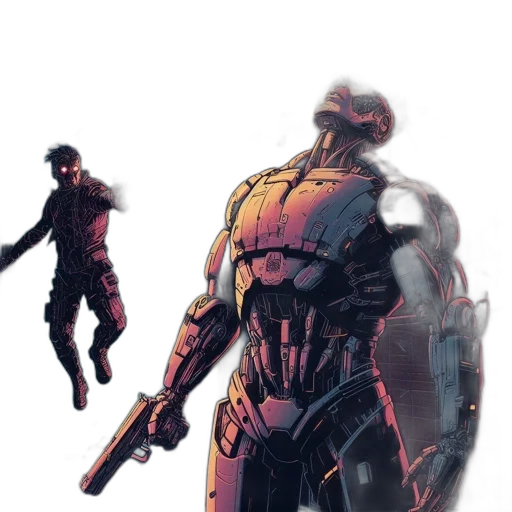 robot, weapon, concept art, comic book art transparent PNG cut-out