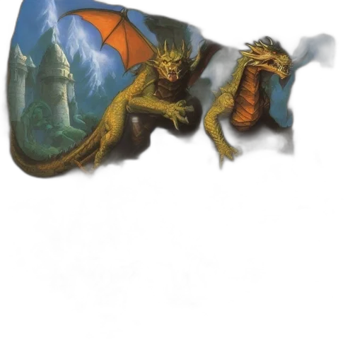 dragon, creature, mask, staff transparent PNG cut-out