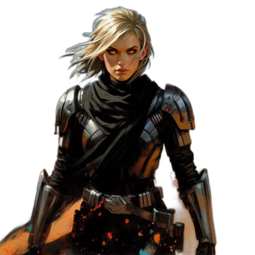 concept art, comic book art, fantasy art, cyberpunk transparent PNG cut-out
