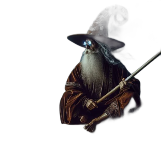 staff, hat, sword, dragon transparent PNG cut-out
