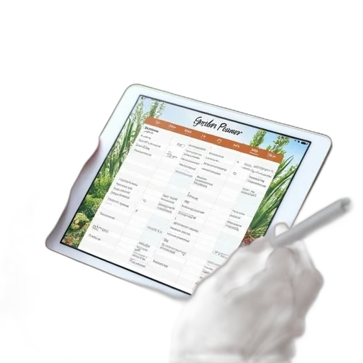 staff, ipad, garden, planner transparent PNG cut-out