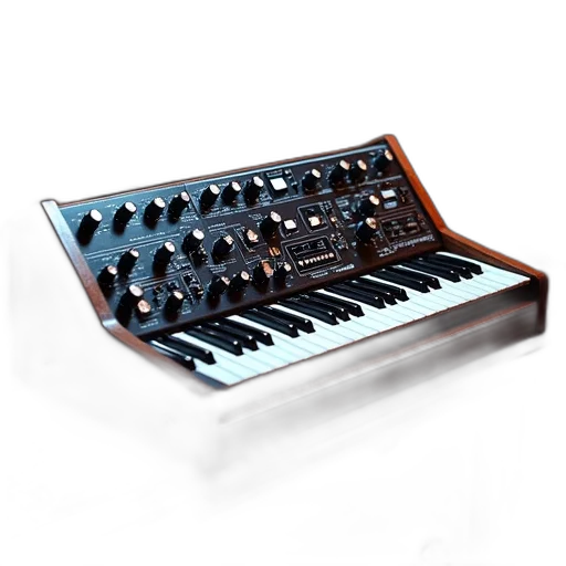 3d render, moog, synthesizer, shown transparent PNG cut-out
