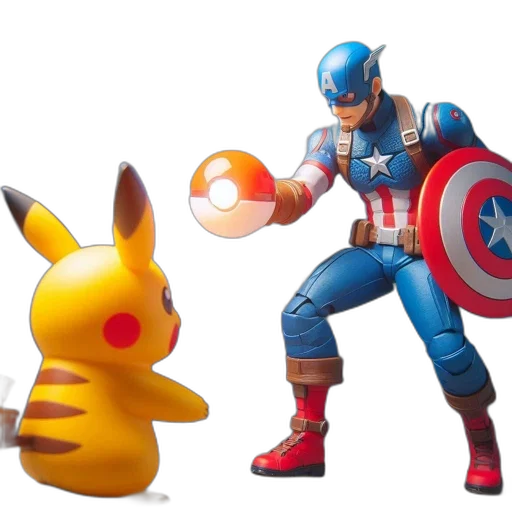 concept art, 3d render, comic book art, pikachu transparent PNG cut-out
