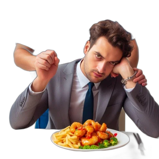 food, man, formal, attire transparent PNG cut-out