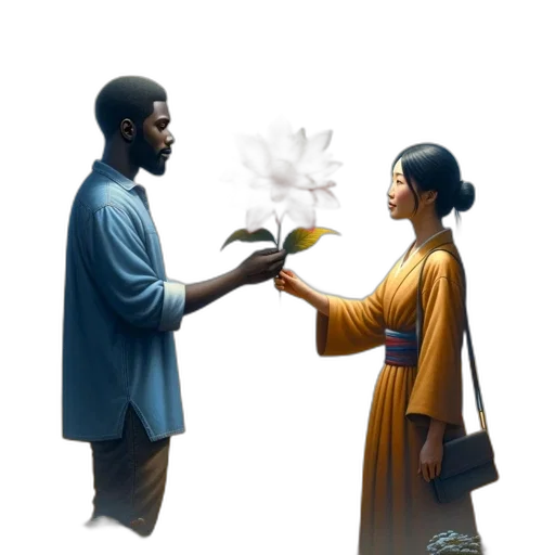flower, umbrella, concept art, oil painting transparent PNG cut-out
