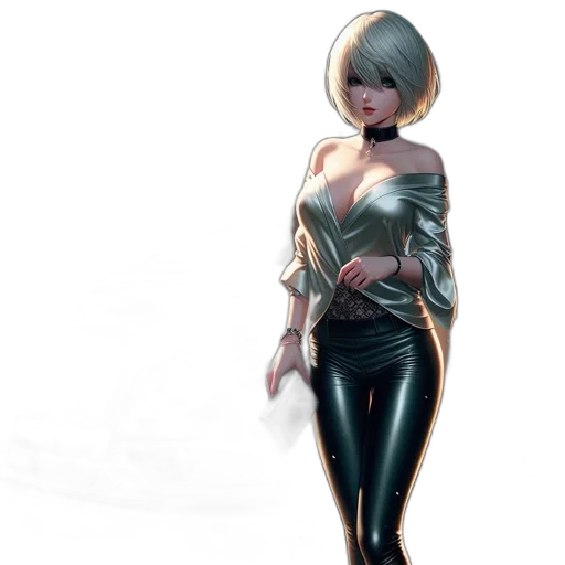 dress, jacket, staff, robot transparent PNG cut-out