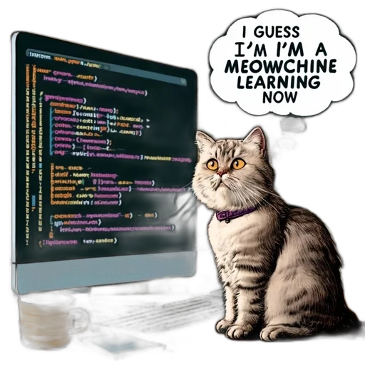 cat, sits, desk, computer transparent PNG cut-out