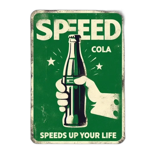 bottle, vintage-style, poster, speed transparent PNG cut-out
