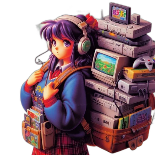 robot, jacket, vaporwave, cyberpunk transparent PNG cut-out