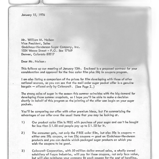 letter, january, 1976, discussing transparent PNG cut-out
